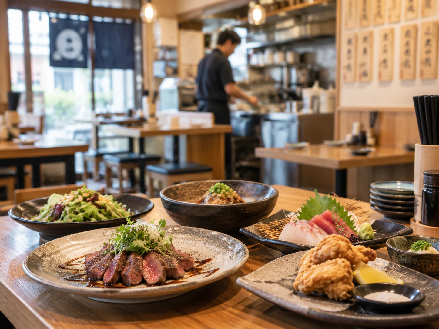 料理と店舗の一括撮影のイメージ
