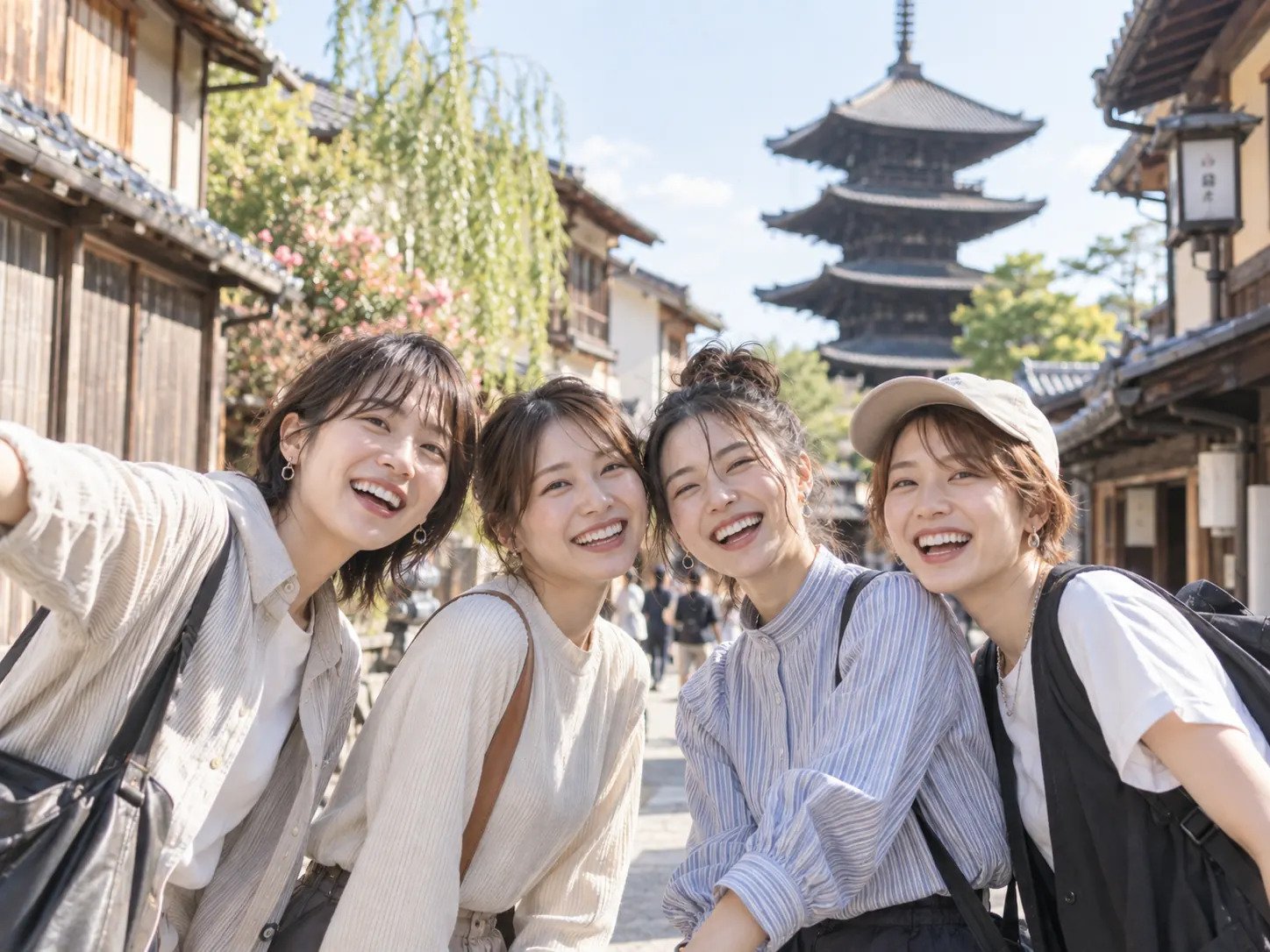 友人グループ旅行の撮影イメージ